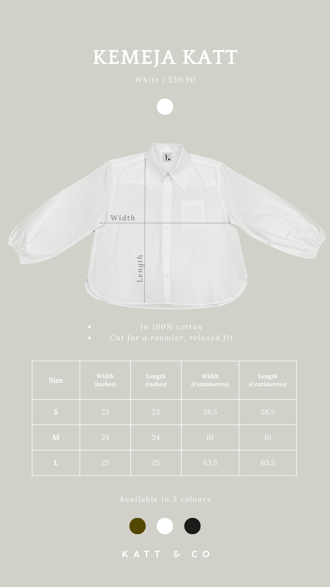 Kemeja Katt - White
