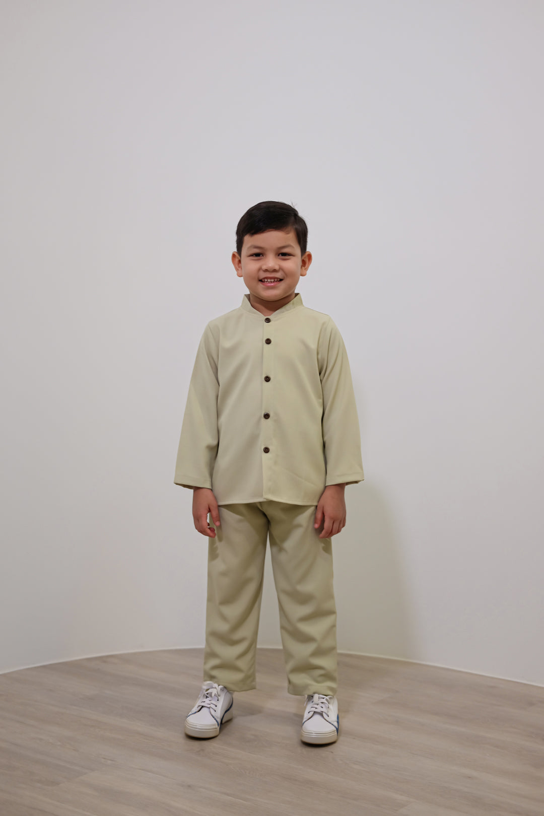 Anwar Boys Button-up Set - Green