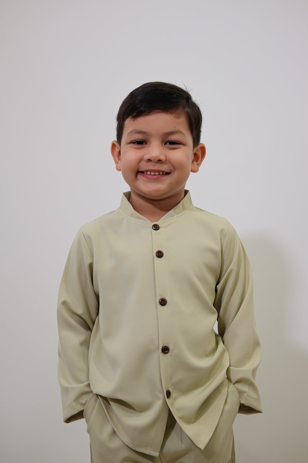 Anwar Boys Button-up Set - Green