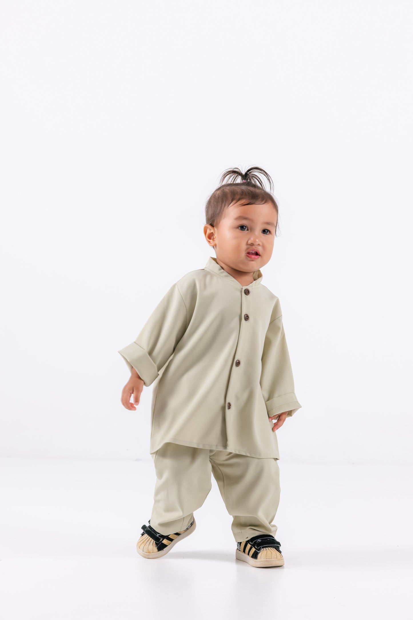 Anwar Boys Button-up Set - Green