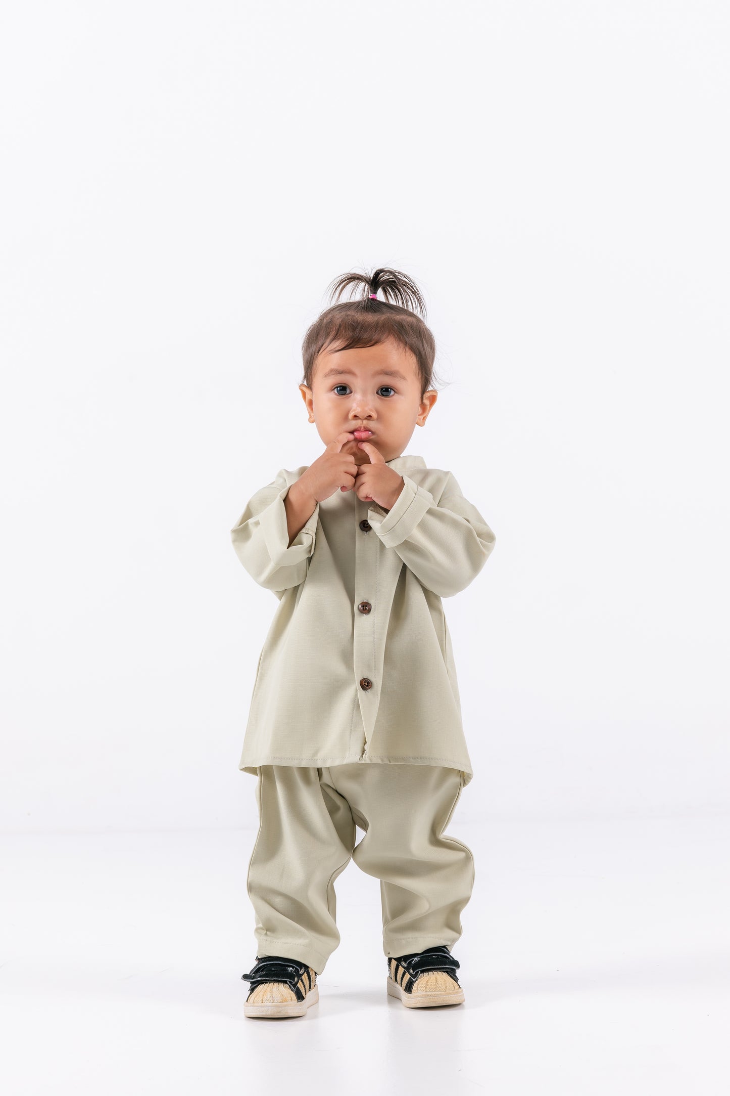 Anwar Boys Button-up Set - Green