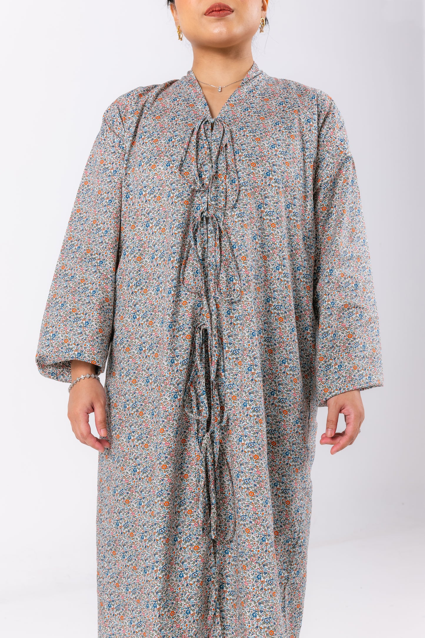 Ervina Printed Ribbon Kebaya - Blue