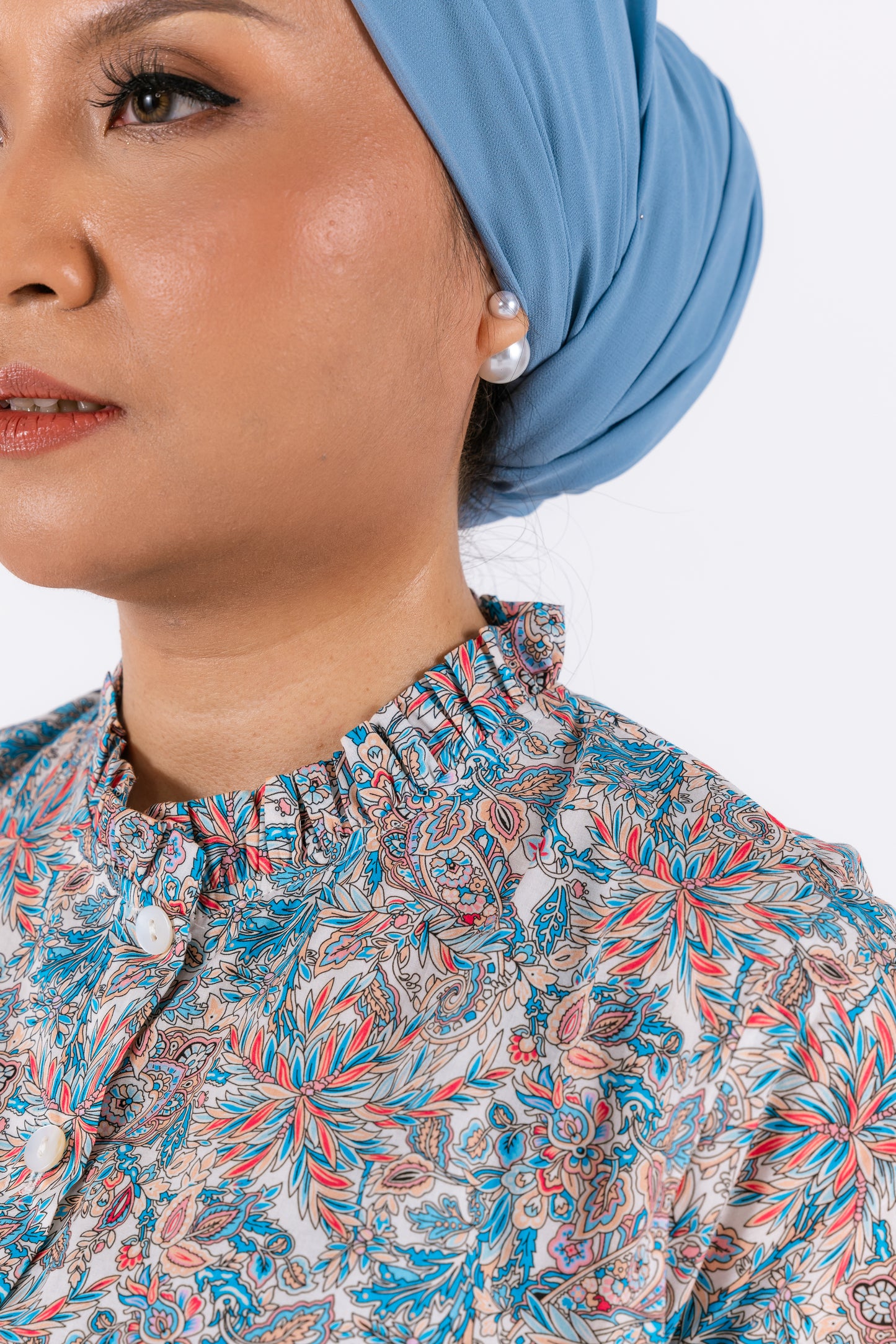 Suzanah Printed Modern Kurung - Blue