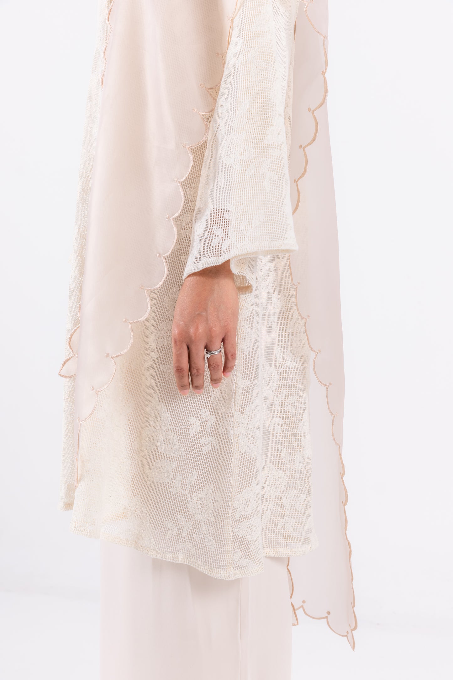 Nadhirah Lace Kurung - Cream