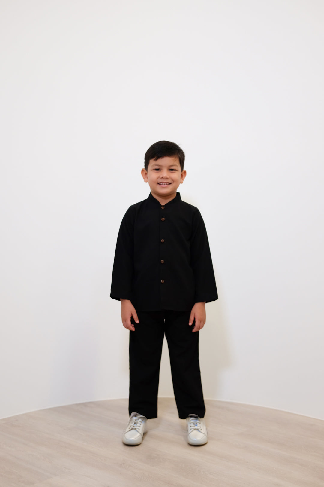 Anwar Boys Button-up Set - Black