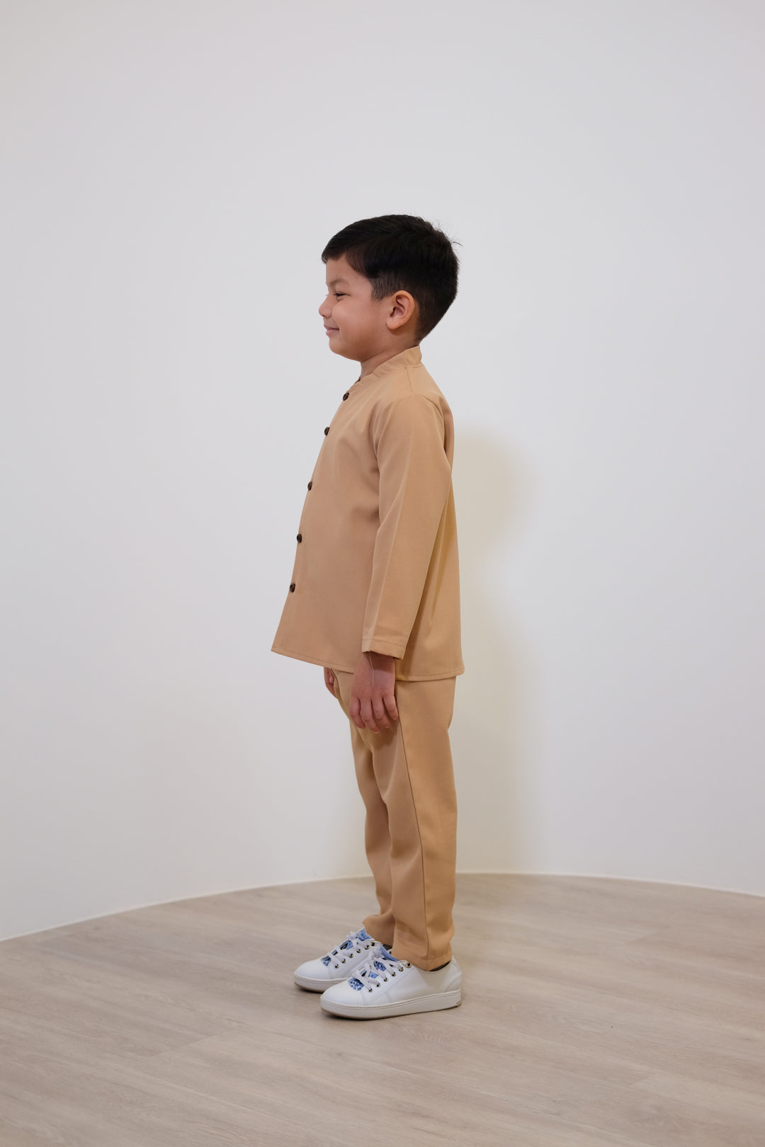 Anwar Boys Button-up Set - Brown