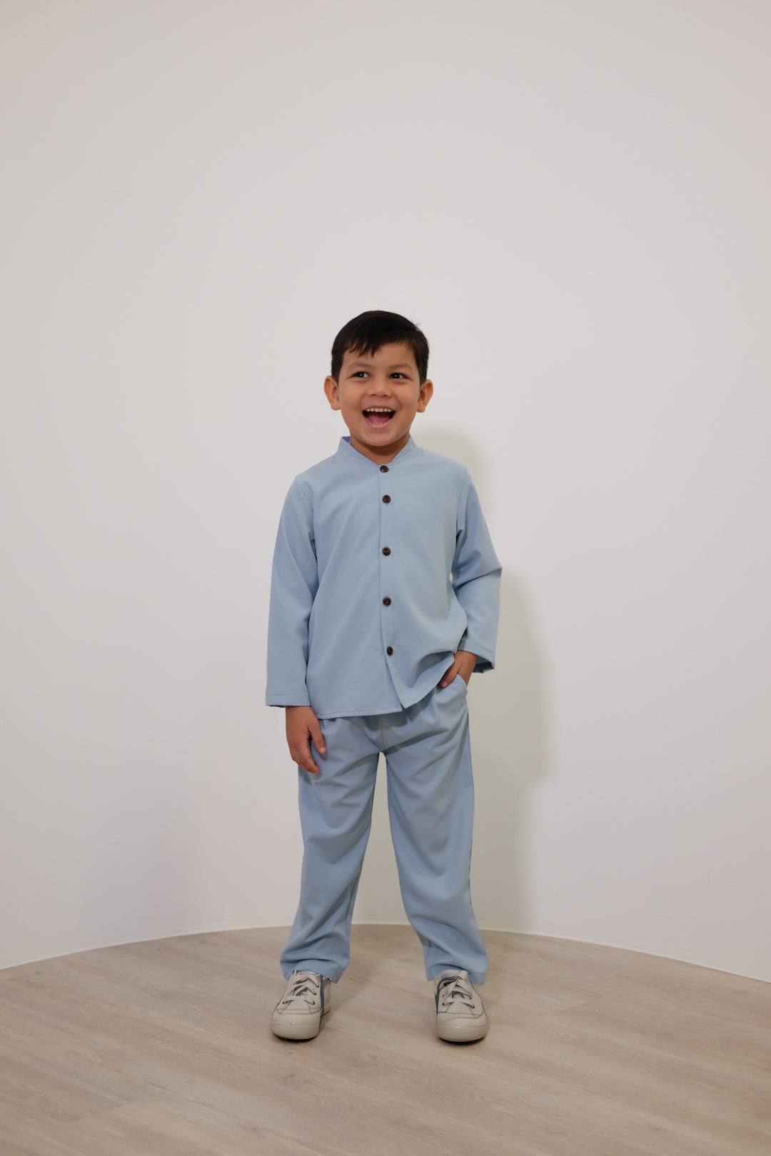 Anwar Boys Button-up Set - Blue