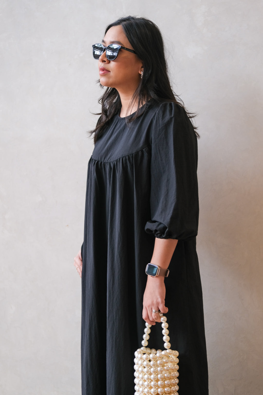 mumsie tiered maxi dress - Black