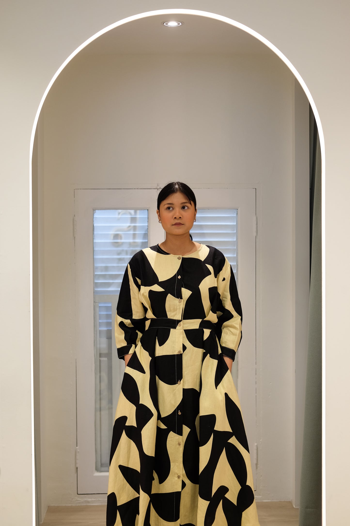Solace Dress - Geo Black