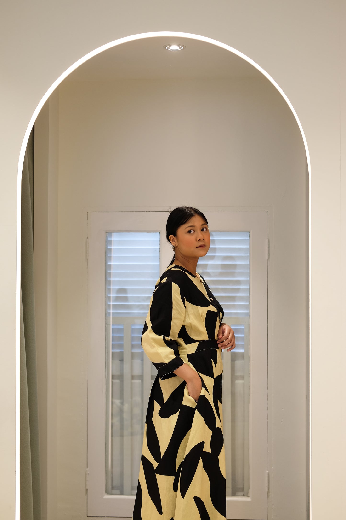 Solace Dress - Geo Black