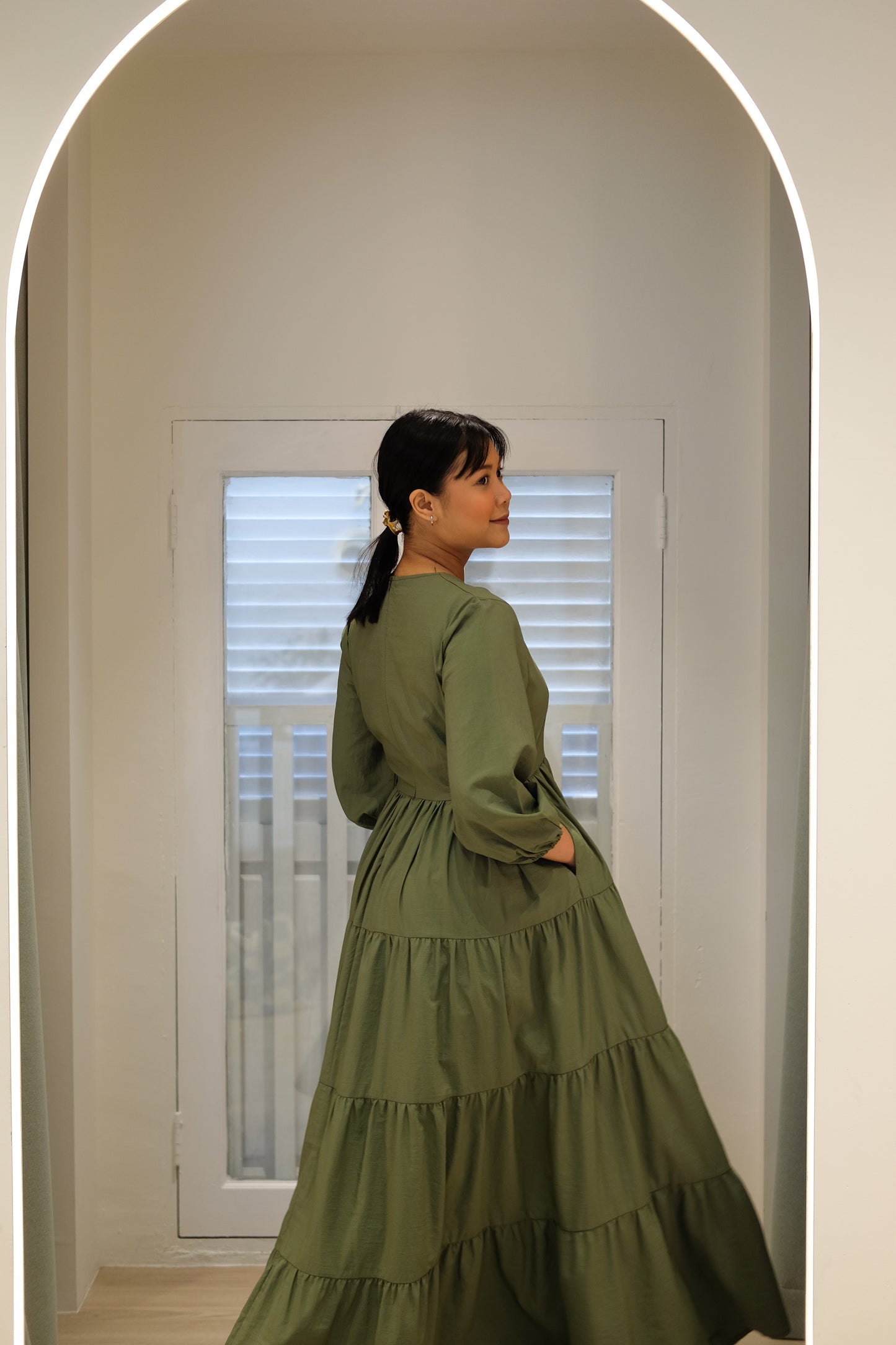 Midsummer Tiered Dress V2.0 - Army Green