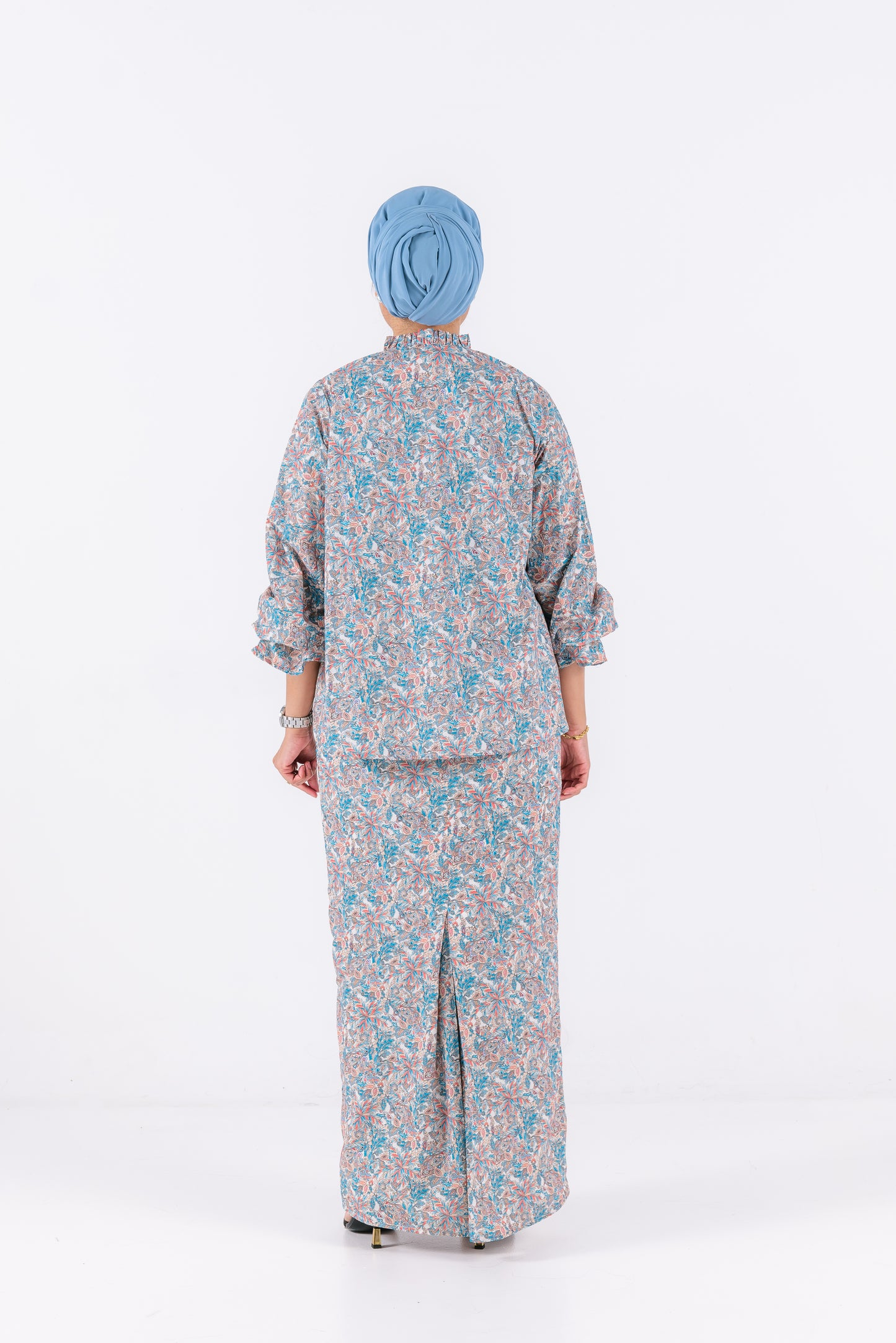 Suzanah Printed Modern Kurung - Blue