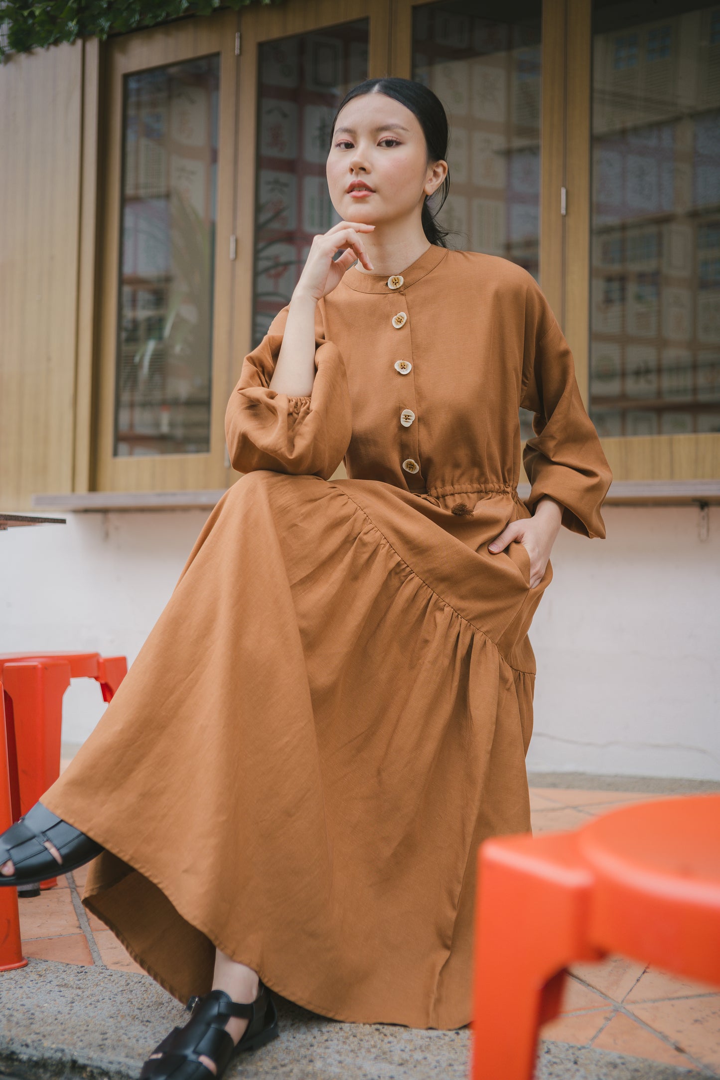 Weekend Wander Dress - Caramel