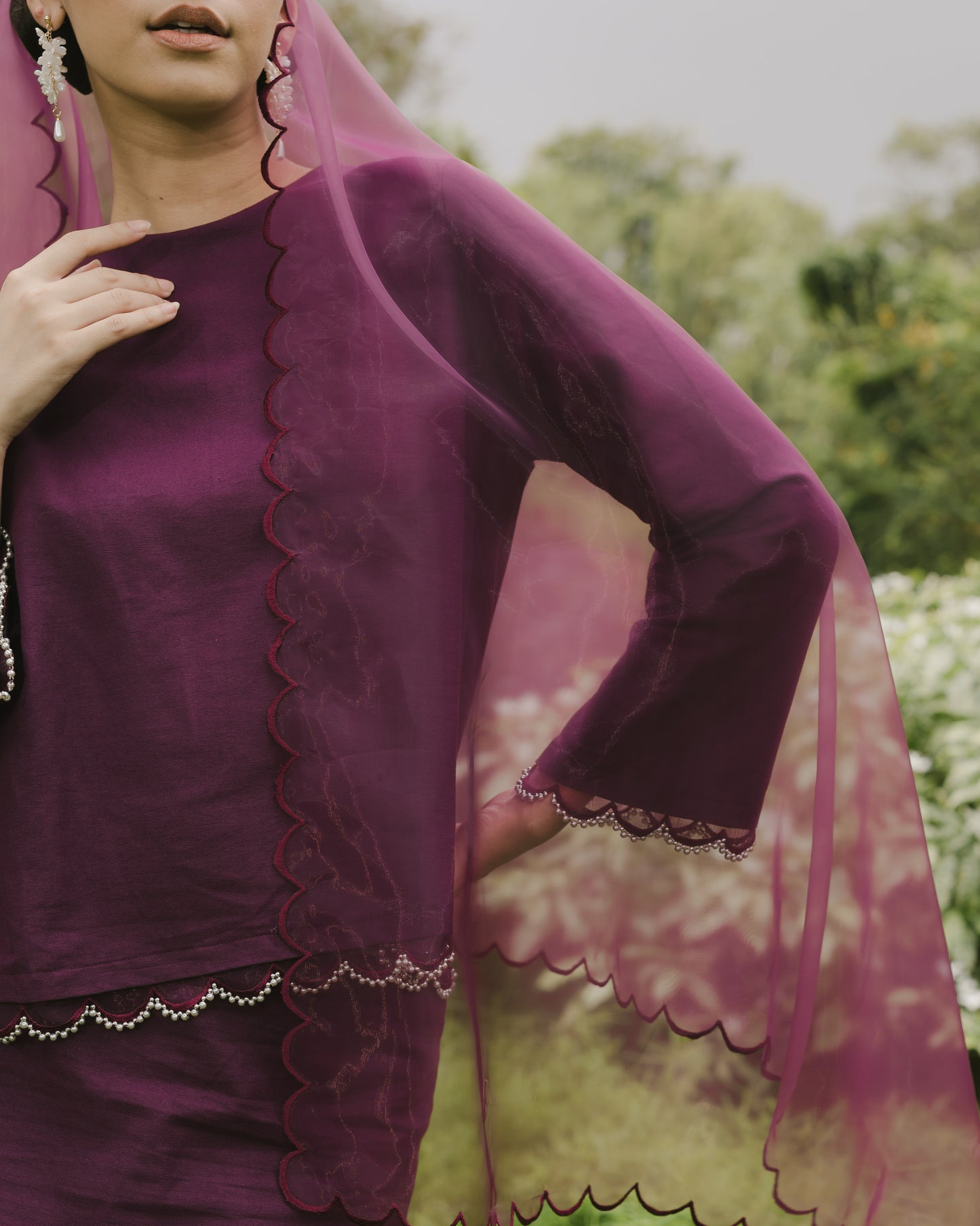 Lisa Scallop Kurung in Mulberry