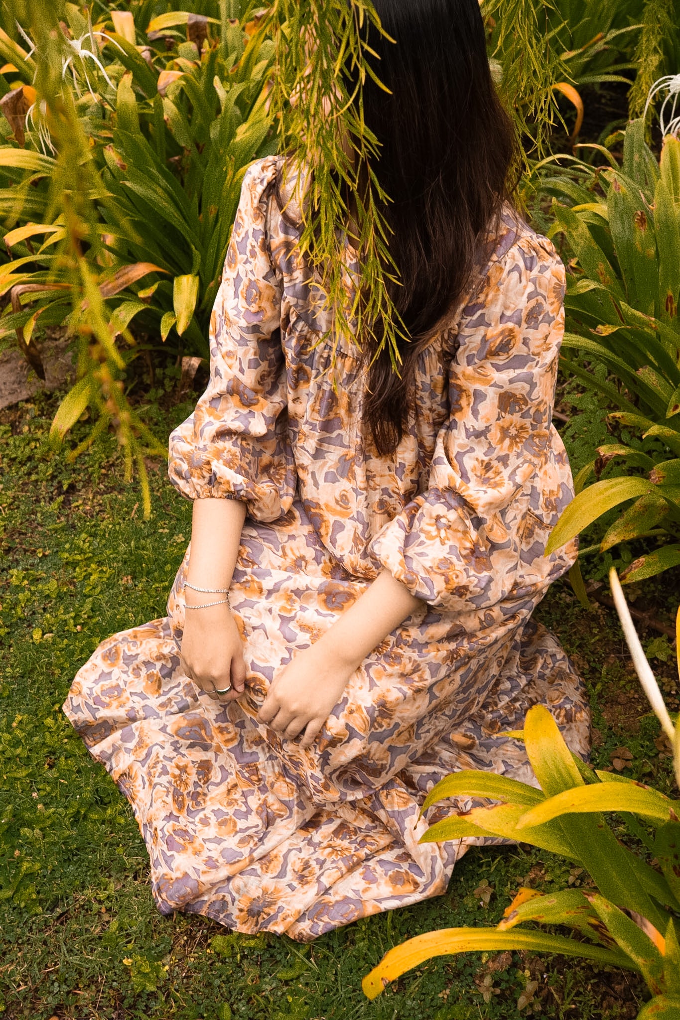 Mumsie Ruffle Maxi Dress - Sepia