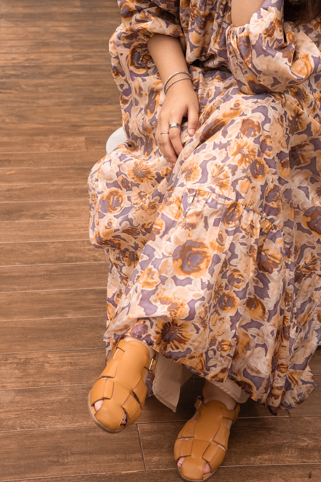 Mumsie Ruffle Maxi Dress - Sepia