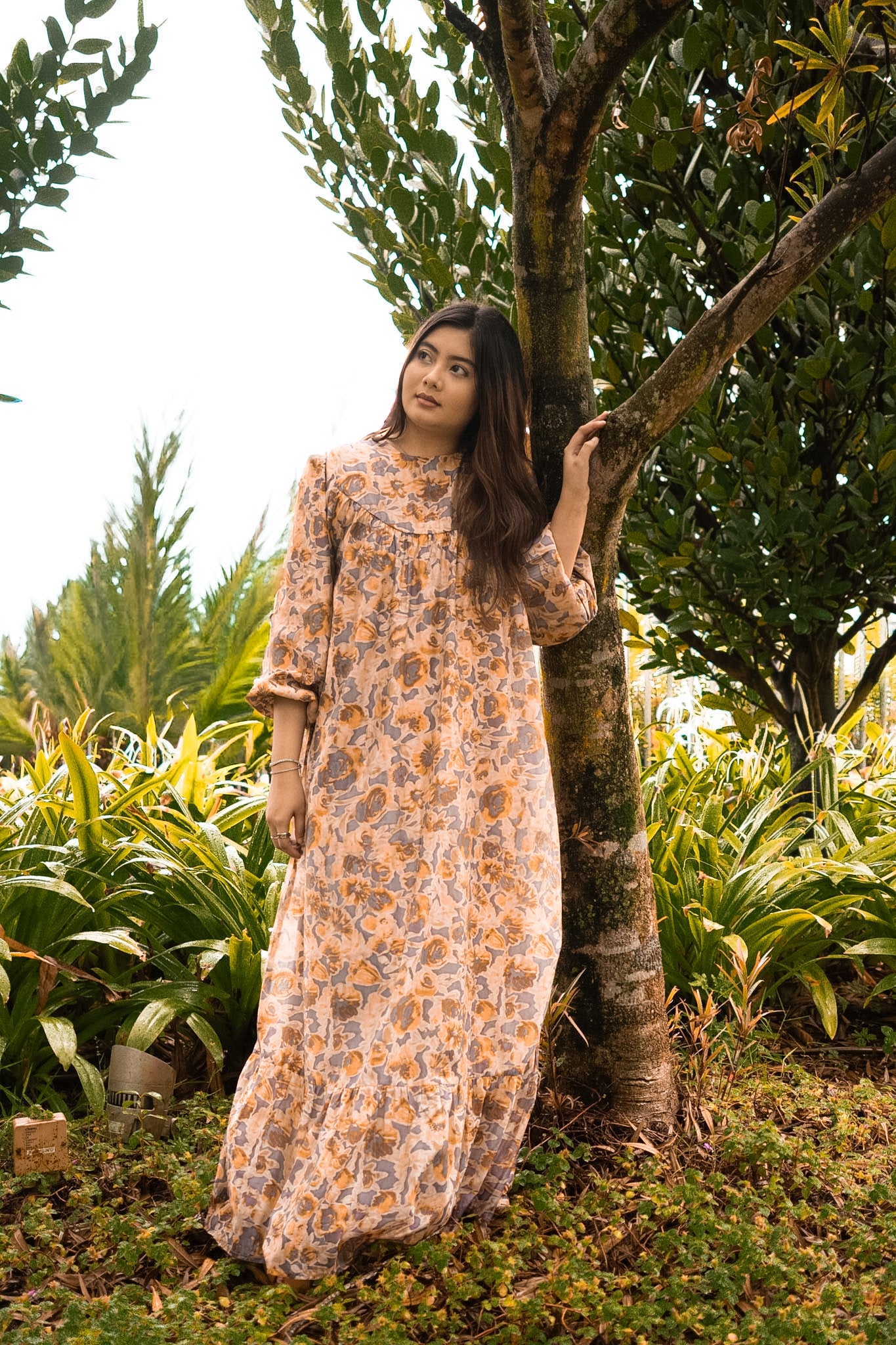 Mumsie Ruffle Maxi Dress - Sepia