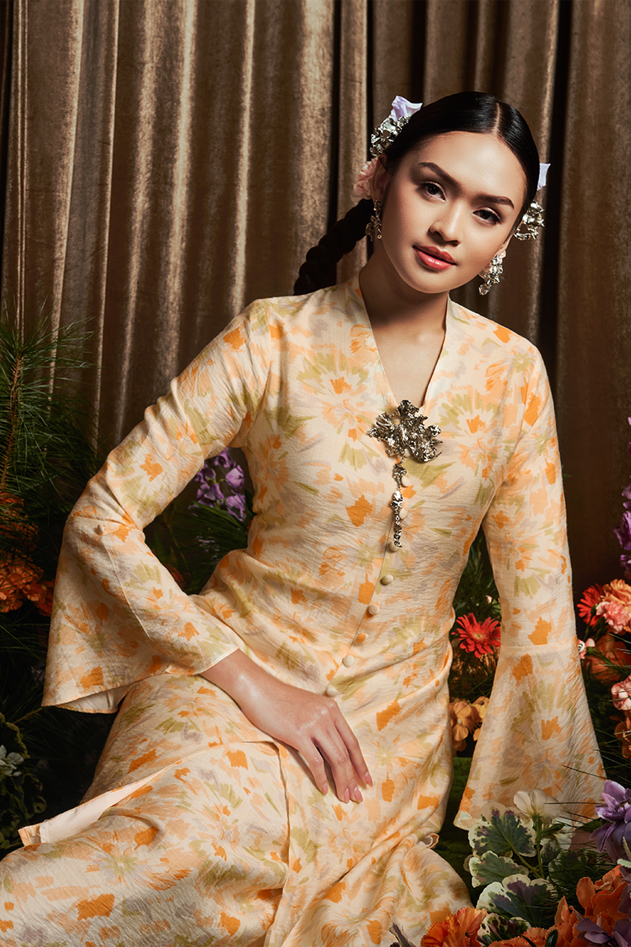 Sunset Dahlia Kebaya - Women