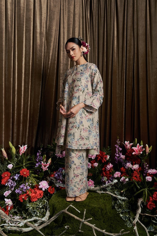 Cerulean Poppy Kurung - Women