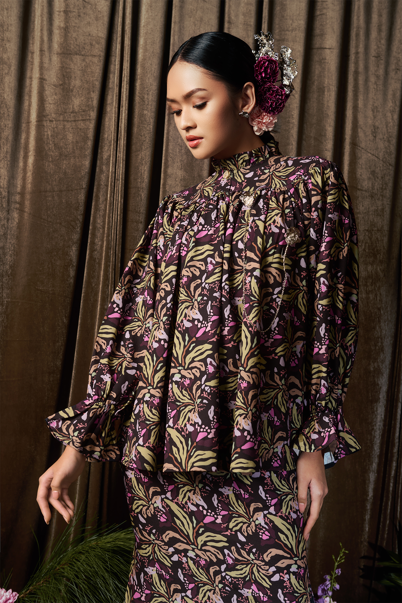 Midnight Iris Kurung - Women