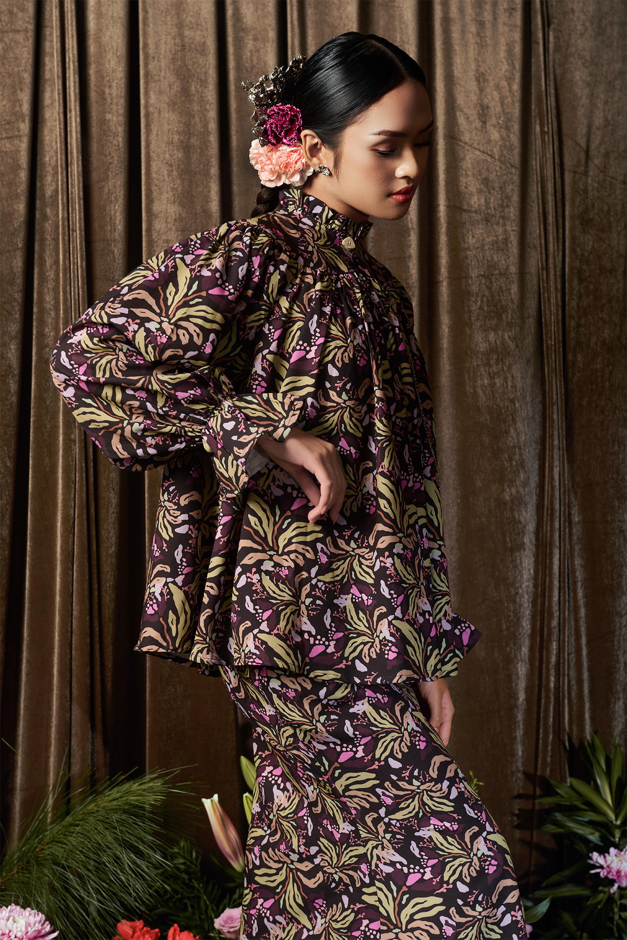 Midnight Iris Kurung - Women