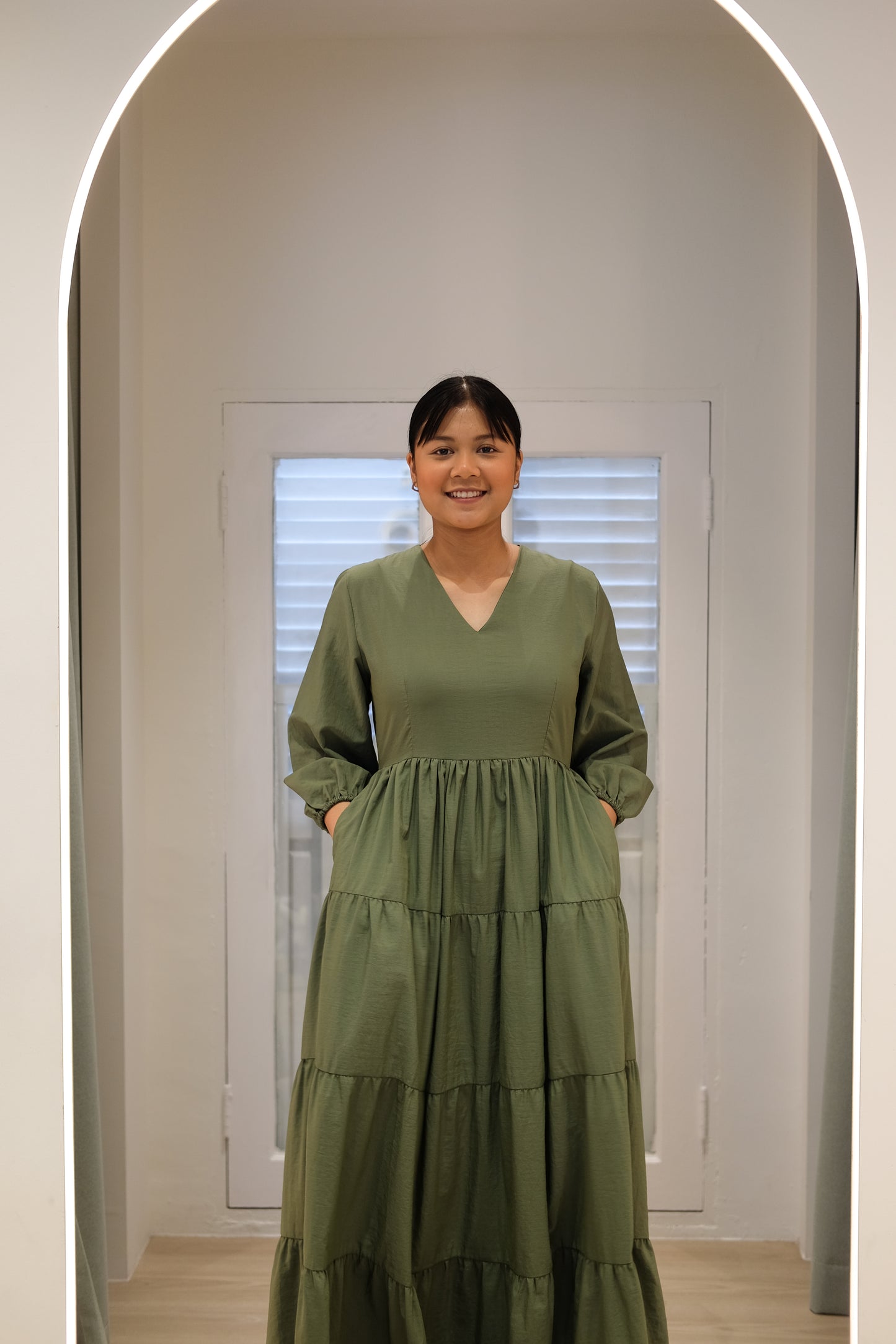 Midsummer Tiered Dress V2.0 - Army Green